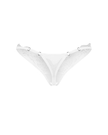 2-Otwarte stringi koronkowe Arrowel White Obsessive 2XL/3XL-2