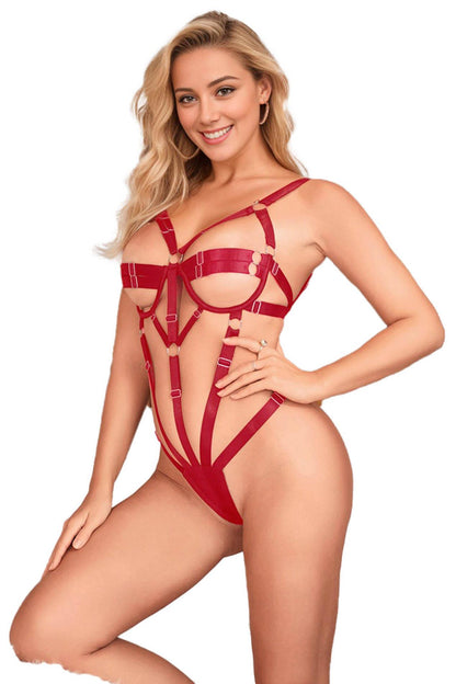 5-Regulowany body harness Paris Hollywood czerwony-5