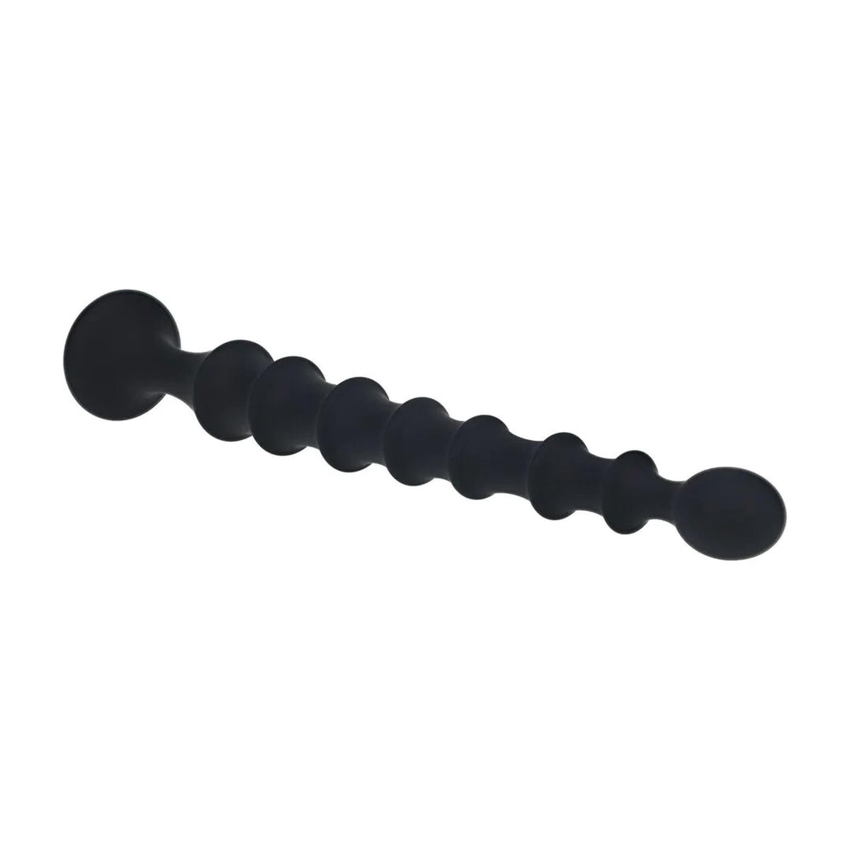 2-Sonda analna żebrowana Levelz silikonowa czarna 26,7 cm-2