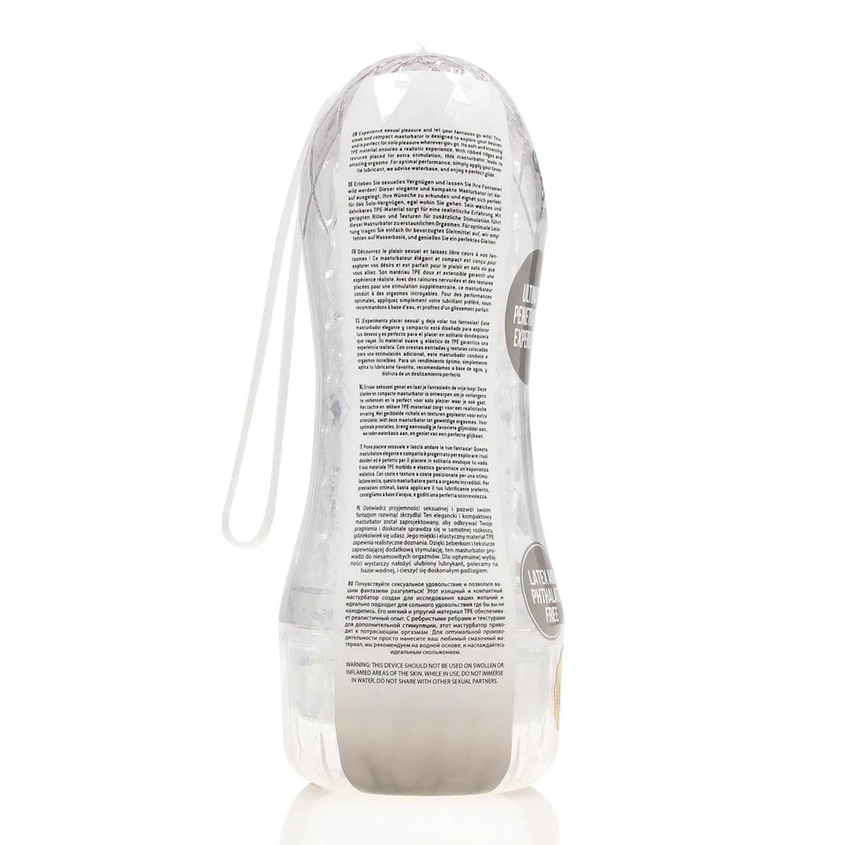 3-Masturbator teksturowany Easy Rider RealRock transparentny 21 cm-3