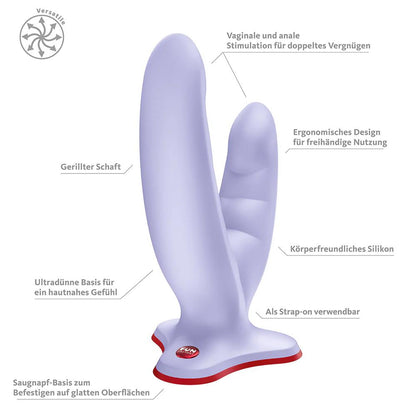 1-Dildo podwójne Ryde z przyssawką Fun Factory lawendowe-1