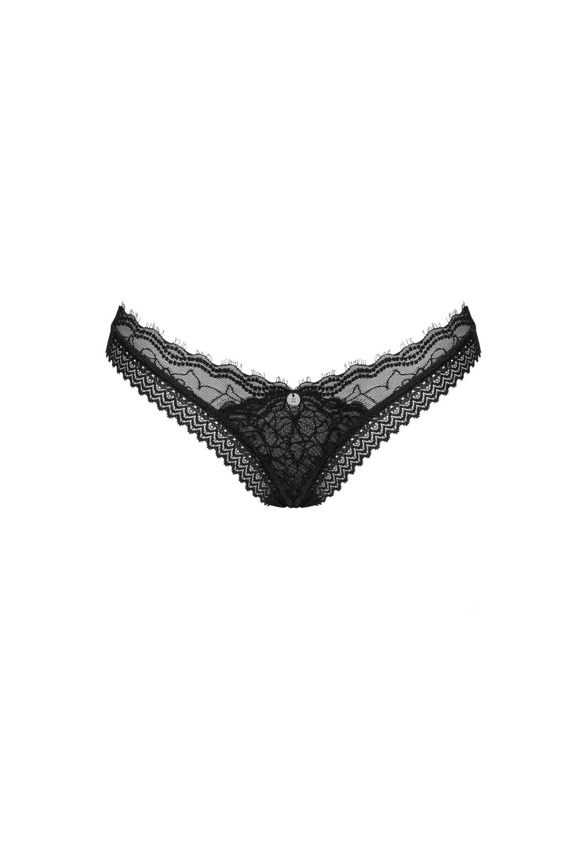 7-Stringi otwarte Obsessive Medilla koronkowe czarne XS/S-7