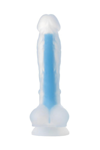 4-Dildo żelowe świecące Bruce Glow niebieskie 16,5 cm Beyond-4