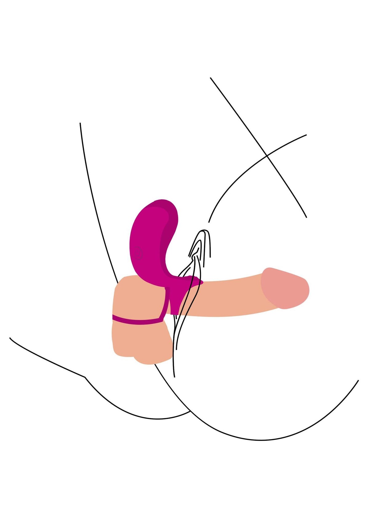 2-Couples Stimulator Ring Fuchsia-2
