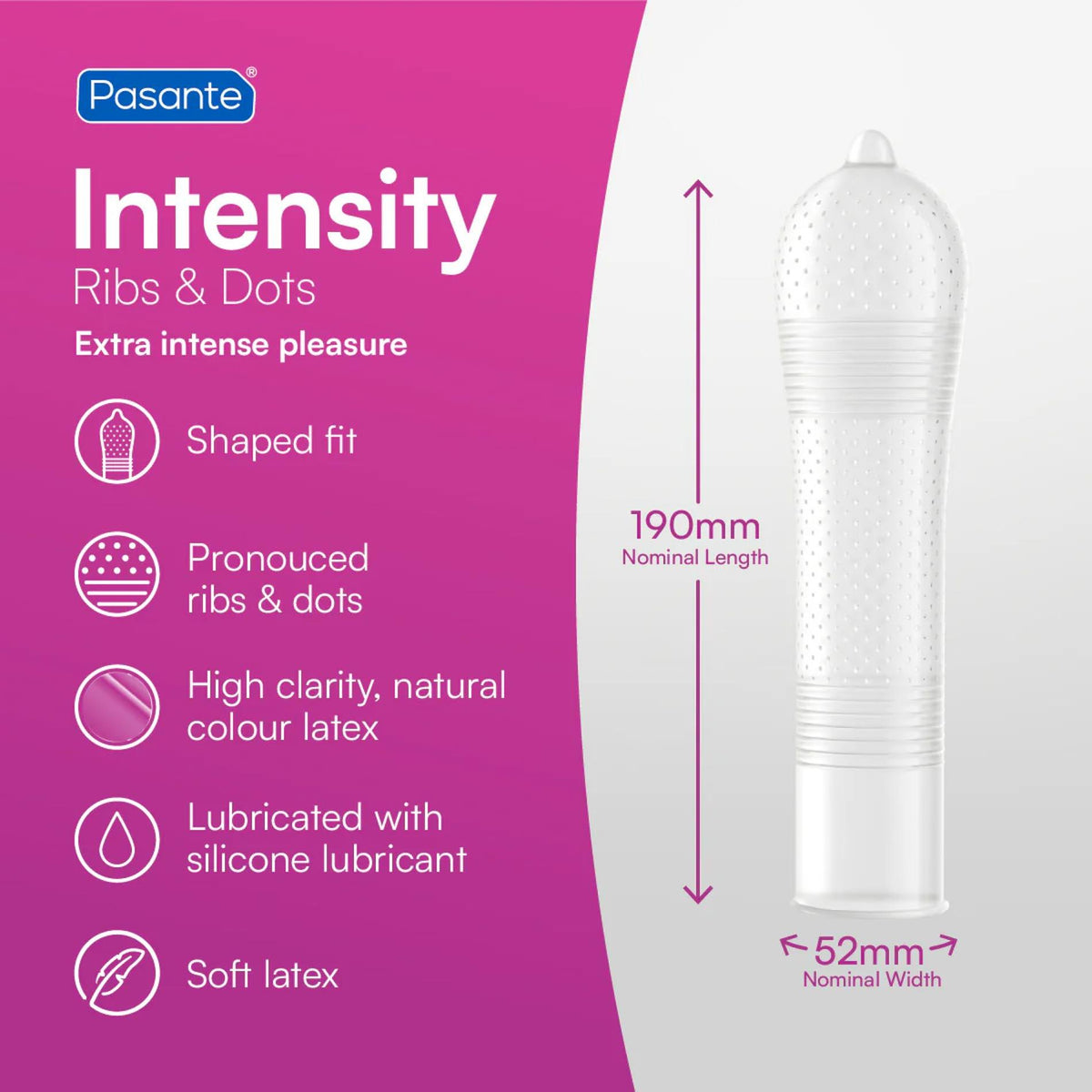 3-Prezerwatywy prążkowane kropkowane Pasante Intensity 12 szt-3