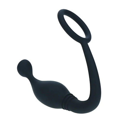 4-Pierścień erekcyjny silikonowy z stymulatorem prostaty Levelz S czarny 11cm-4