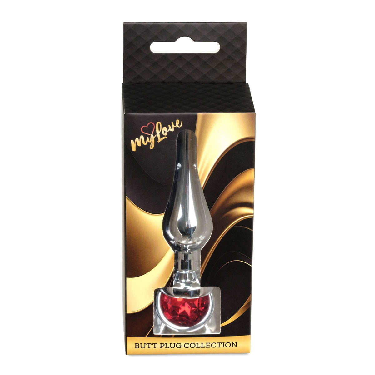 6-Korek analny srebrny z czerwonym diamencikiem MyLove Toys 9,5 cm-6