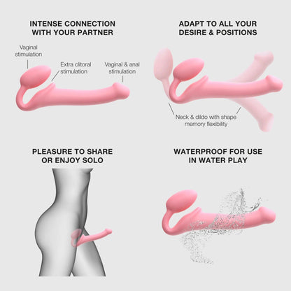 3-Strapon silikonowy półrealistyczny giętki Dorcel różowy M-3