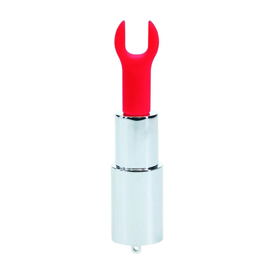 4-Mini wibrator pomadka Loveline zielony z 4 końcówkami USB-4