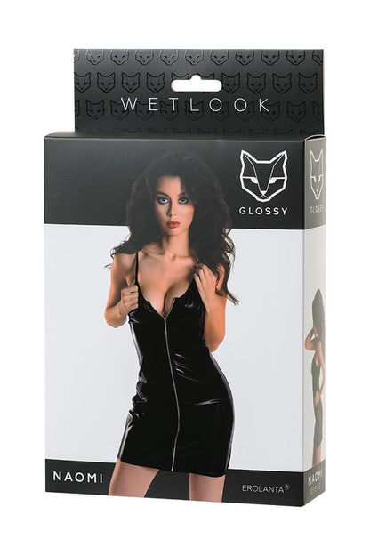2-Sukienka Wetlook Naomi Glossy czarna L-2