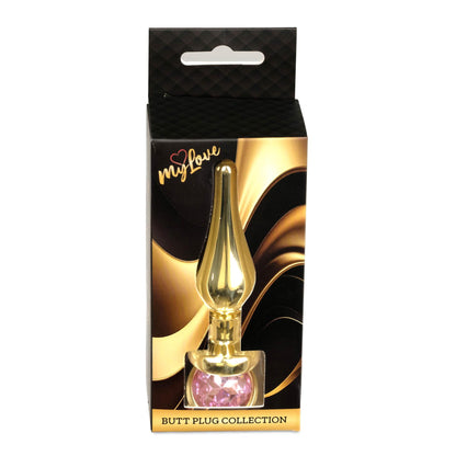 3-Korek analny różowozłoty z diamentem MyLove Toys 9,5 cm-3