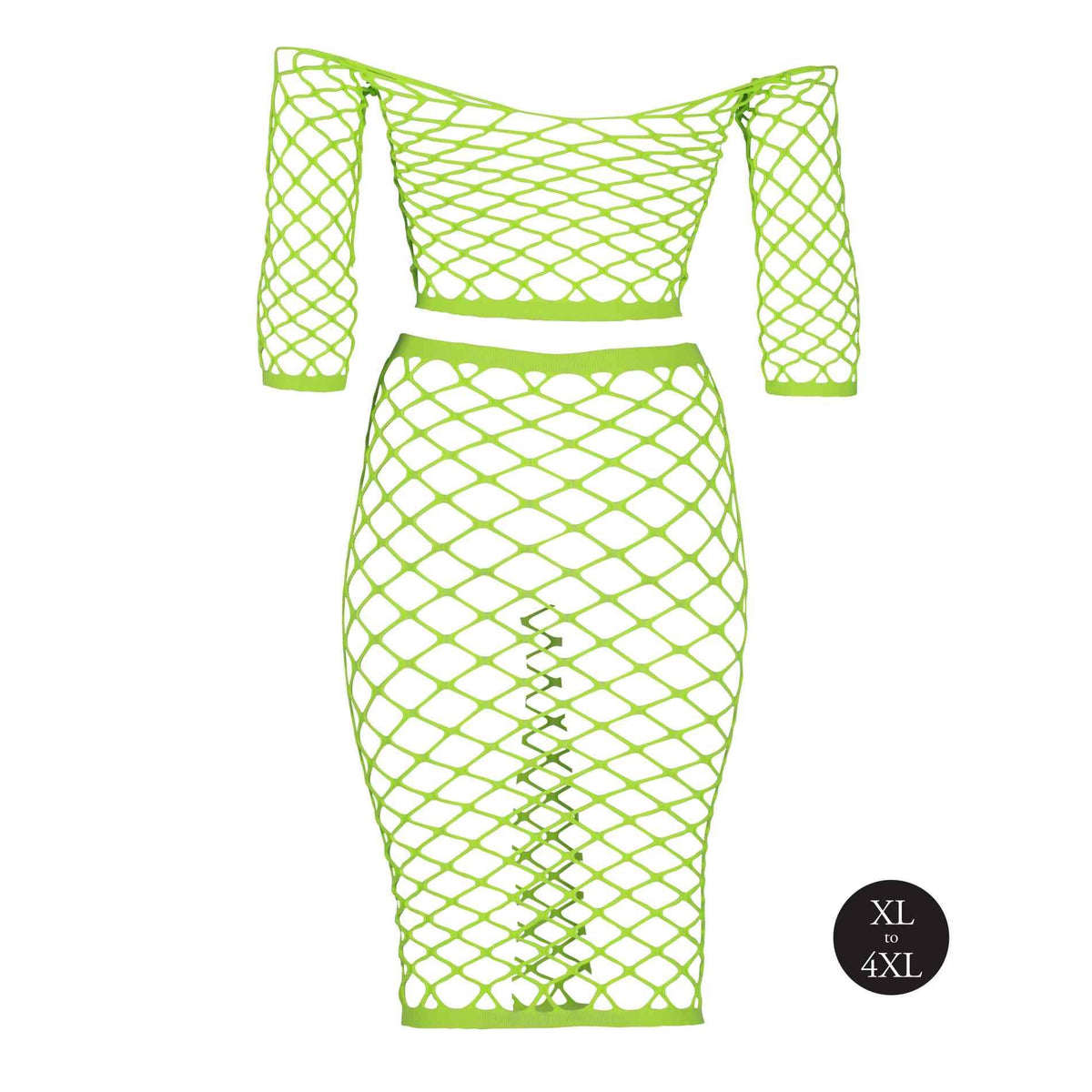 1-Neonowy komplet bielizny Ouch top z rękawem i spódnica XL XXXXL-1