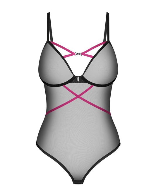 2-Body erotyczne Novenes Obsessive czarne z cyrkoniami XL 2XL-2