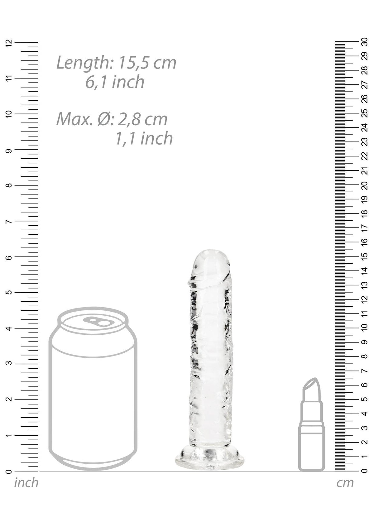 2-Dildo realistyczne RealRock przezroczyste z przyssawką 14 5 cm-2
