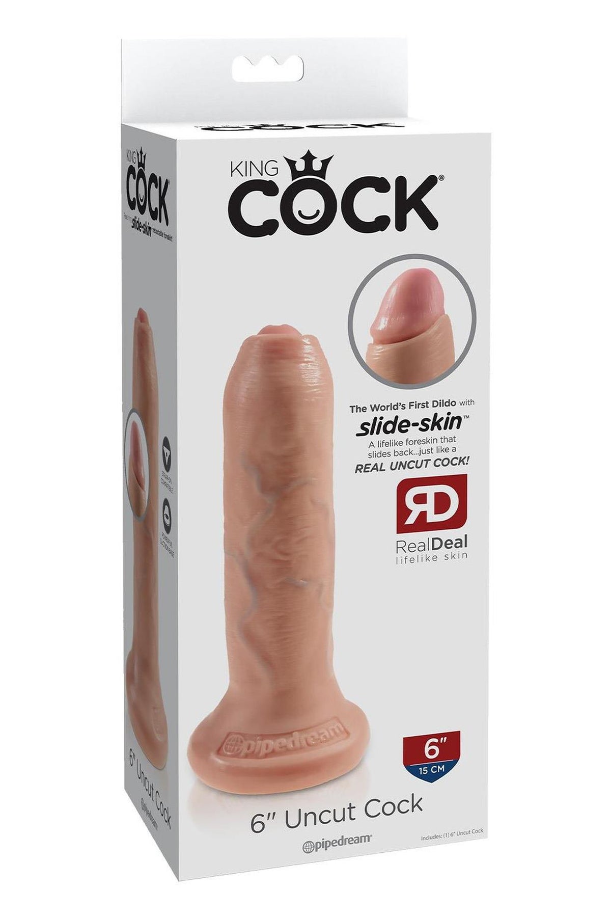 4-Dildo King Cock 6 cali nieobrzezany jasny-4