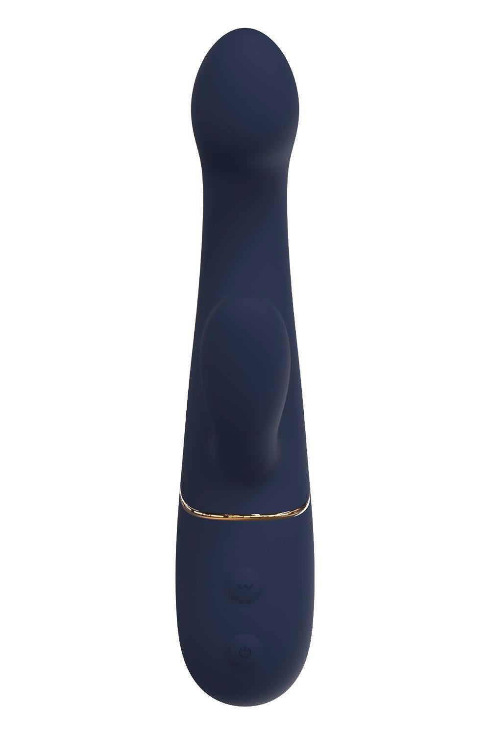 2-Wibrator króliczek duo Hestia ciemnoniebieski silikonowy USB 21 cm Dreamtoy-2