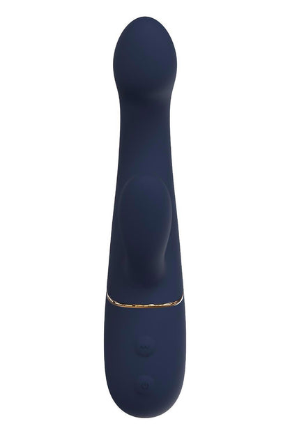 2-Wibrator króliczek duo Hestia ciemnoniebieski silikonowy USB 21 cm Dreamtoy-2