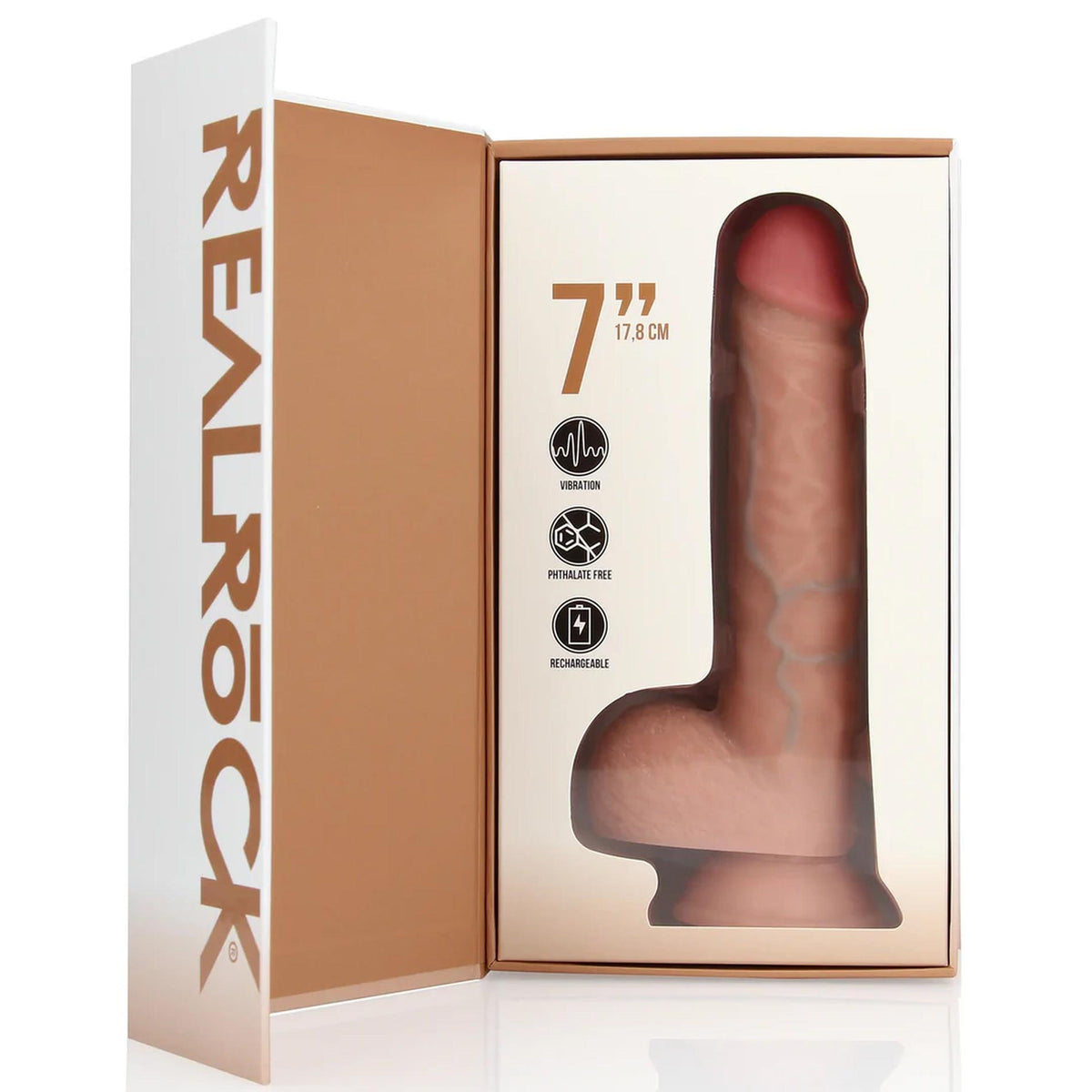 5-Wibrator realistyczny RealRock z jądrami 18 cm cielisty-5