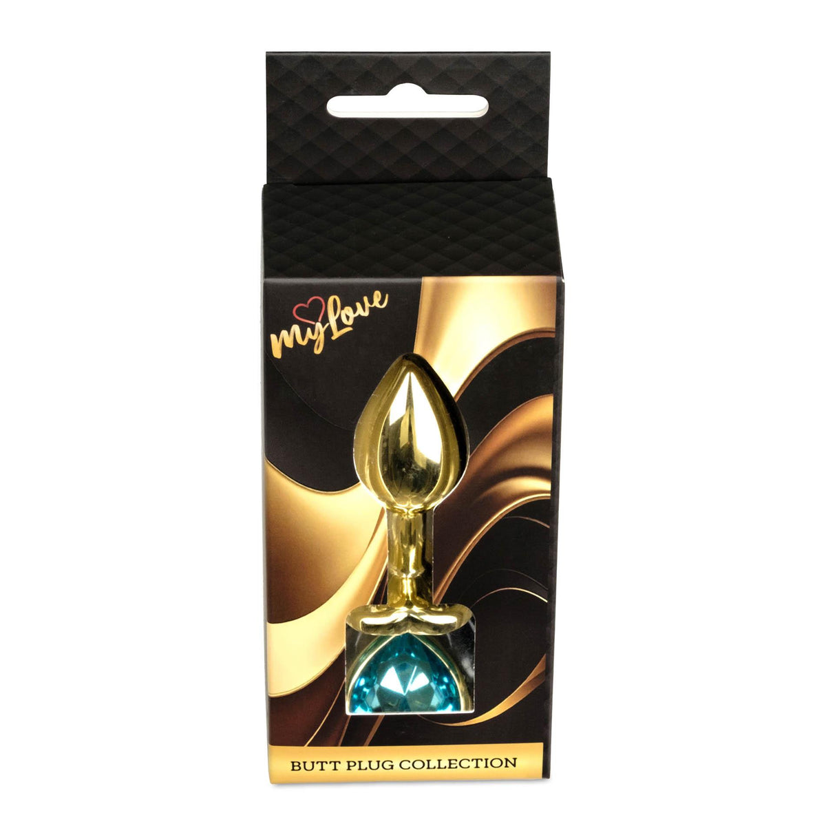 10-Biżuteria analna MyLove Toys Gold Heart jasnoniebieska 7 cm-10