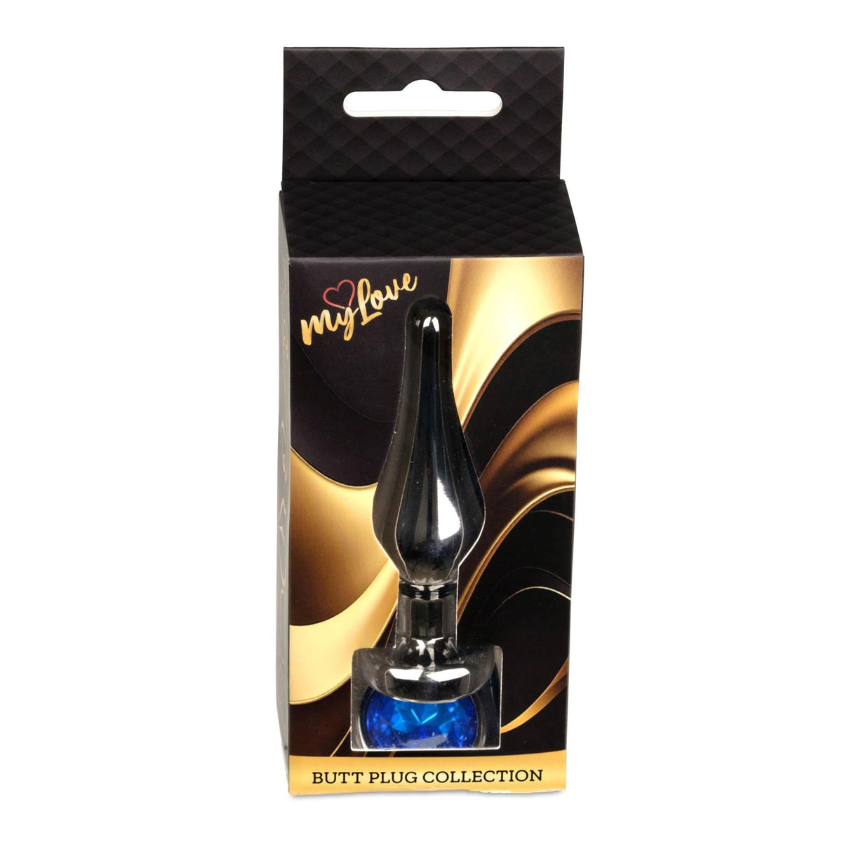 4-Biżuteria analna stalowa z diamentem MyLove Toys ciemnoniebieska 9,5 cm-4