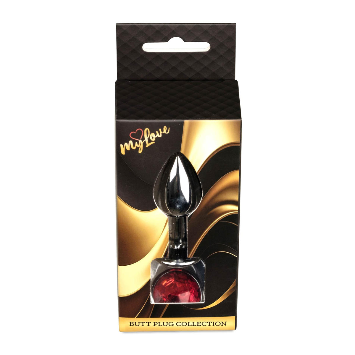 3-Biżuteria analna stalowa MyLove Toys srebrna czerwona 7 cm-3
