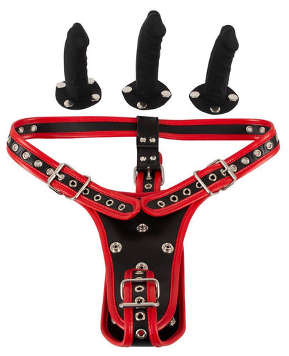 4-Strap on Bad Kitty z trzema dildo silikonowymi S/M-4