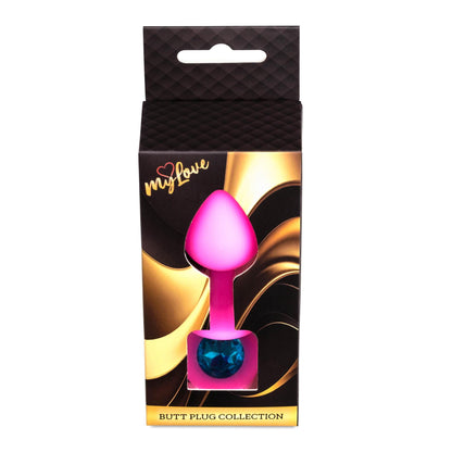 3-Korek analny silikonowy różowy z diamencikiem MyLove Toys 8 cm-3