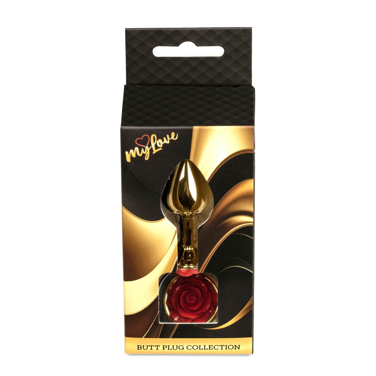 5-Biżuteria analna złota z czerwoną różą MyLove Toys 7 cm-5