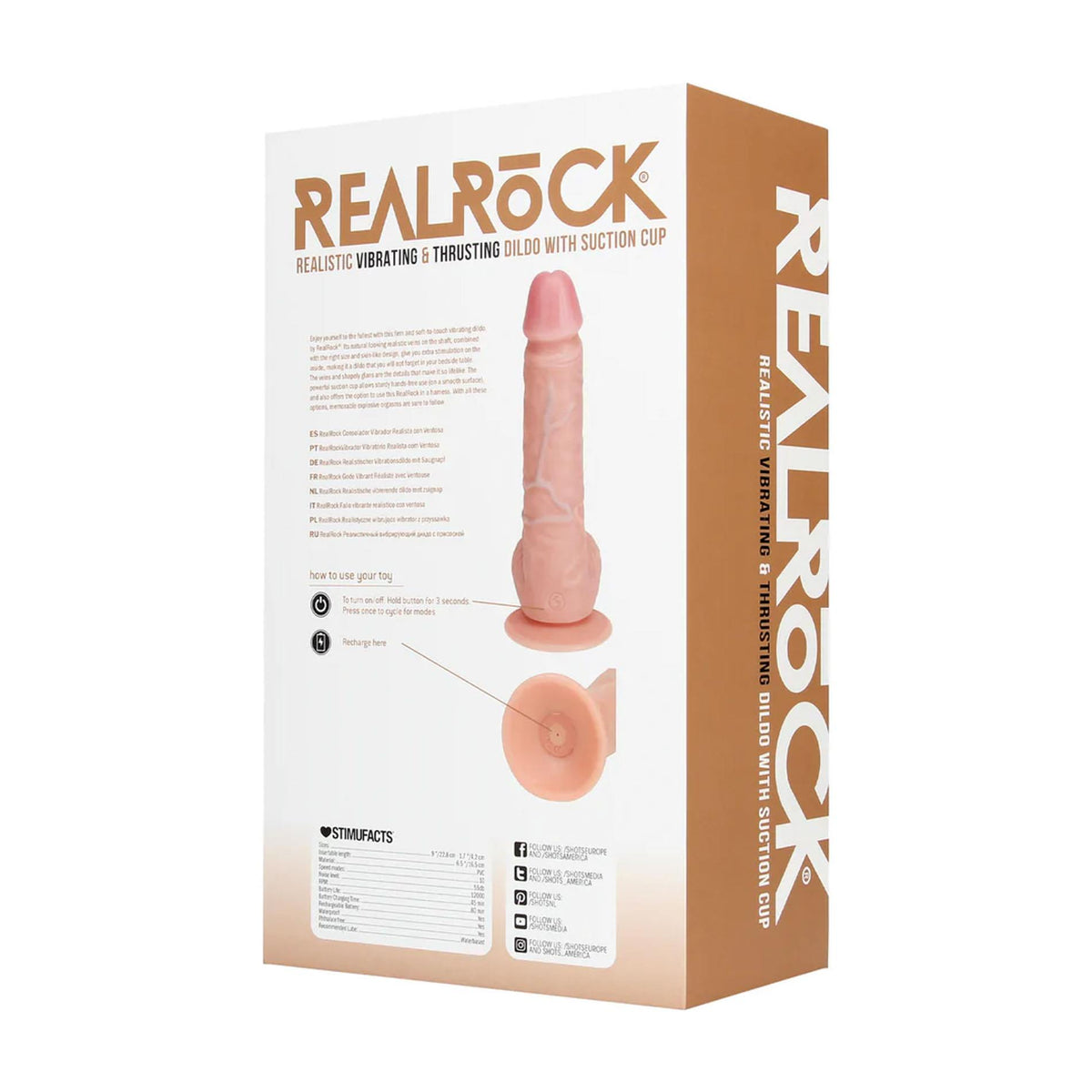 6-Wibrator realistyczny RealRock posuwisty 20,5 cm cielisty-6