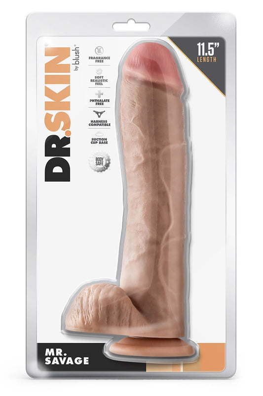 1-Dildo z przyssawką Blush Mr. Savage beżowe 29 cm-1