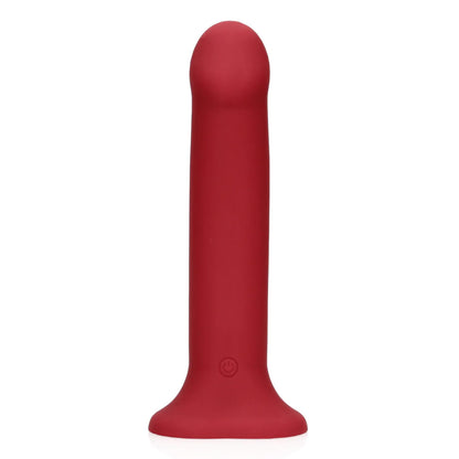 3-Duże wibrujące dildo silikonowe Loveline malinowy czerwony 20 cm-3