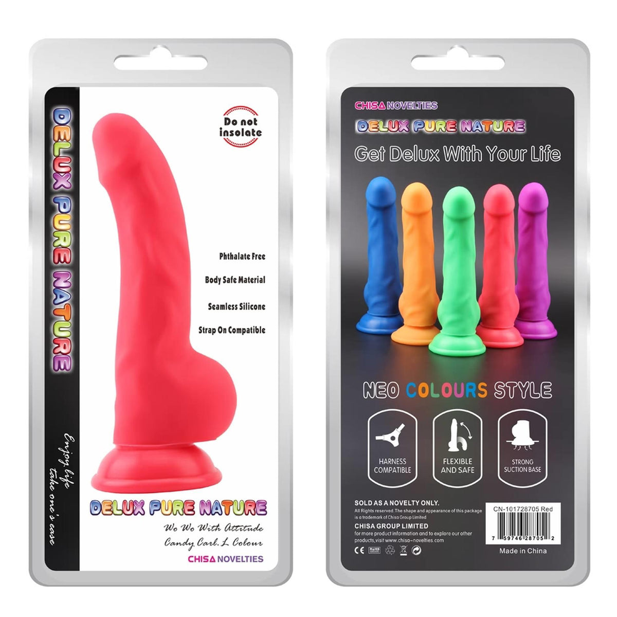 3-Dildo analne realistyczne Carl.L czerwone silikonowe 22 cm z przyssawką-3