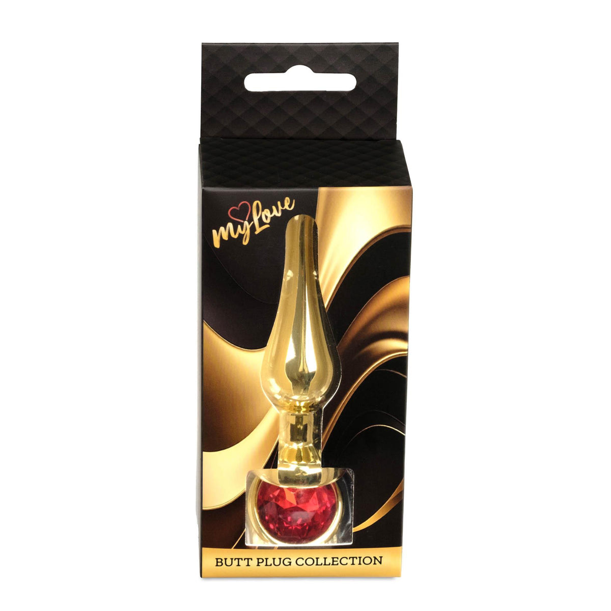 1-Stalowy korek analny z diamentem MyLove Toys czerwony 9.5 cm-1