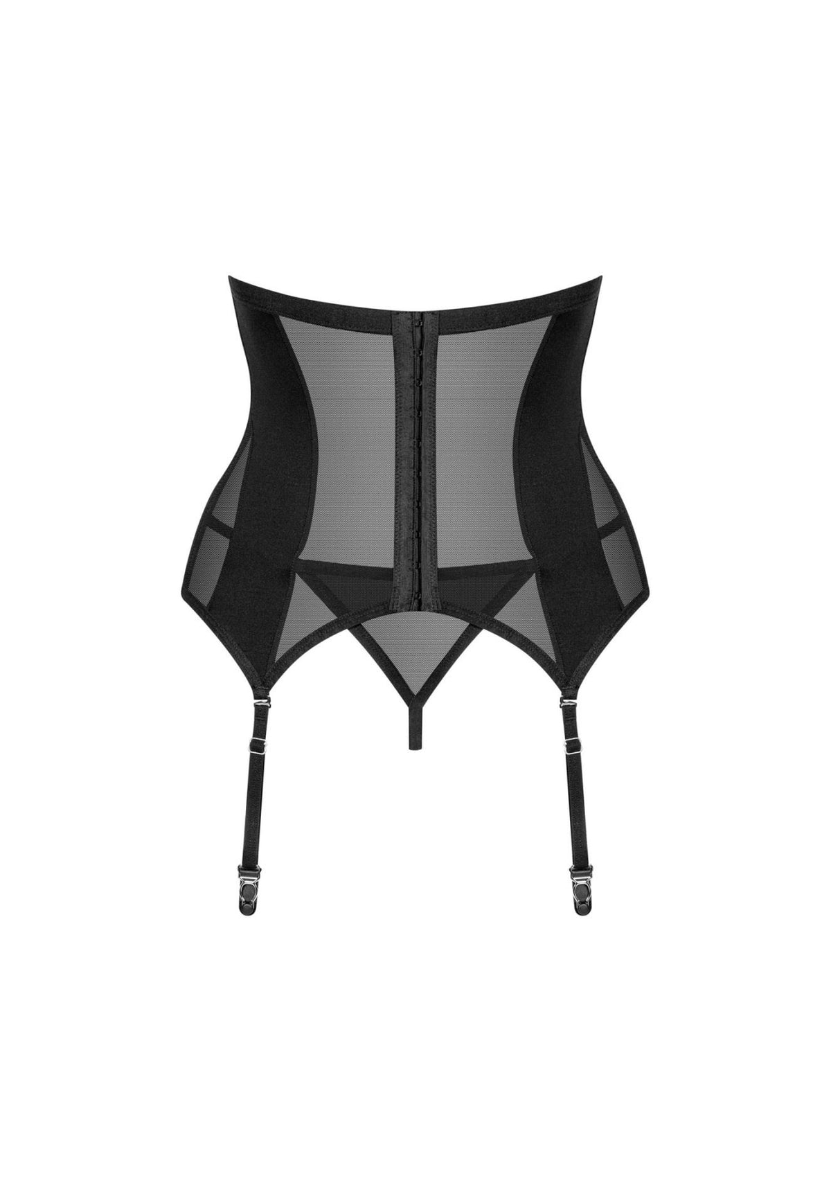 4-Erotyczny gorset z fiszbinami i stringi Obsessive Chic Amoria czarne M/L-4