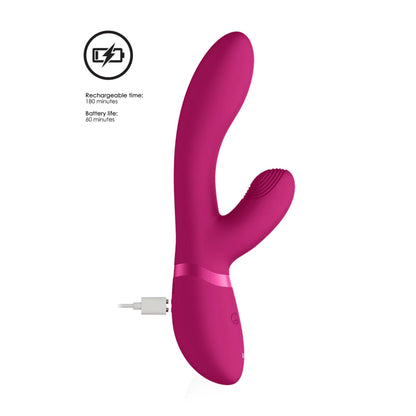6-Wibrator króliczek silikonowy Vive Kyra różowy USB 21 cm-6