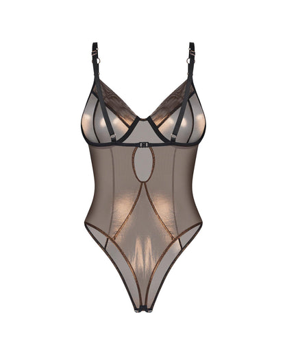 7-Body erotyczne Obsessive Soranna otwarte złote S/M-7
