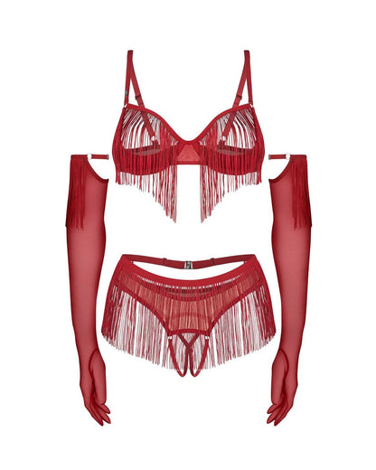 5-Obsessive Rossay Red komplet czteroczęściowy otwarty czerwony L/XL-5