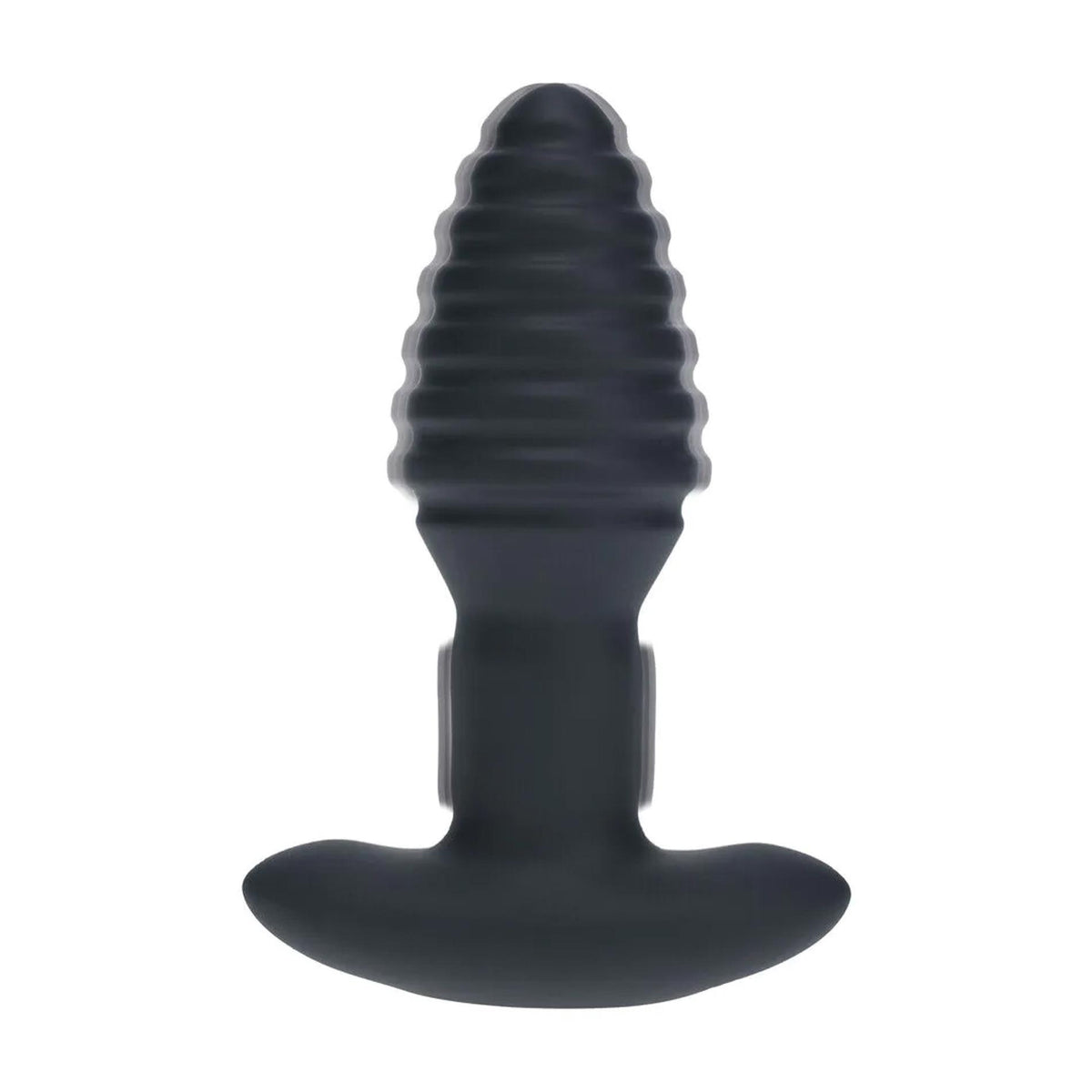 2-Korek analny Levelz wibrujący rotacyjny karbowany silikonowy czarny 12,5 cm-2
