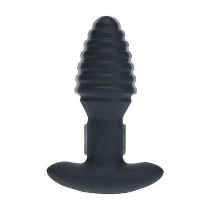 2-Korek analny Levelz wibrujący rotacyjny karbowany silikonowy czarny 12,5 cm-2