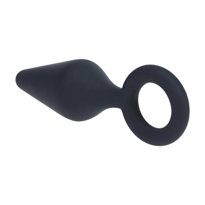 7-Korek analny silikonowy z pętlą Levelz S czarny 10cm-7