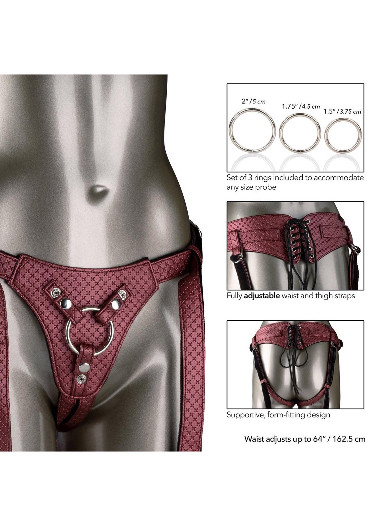 5-Uprząż do strap on The Regal Queen Calexotics czerwona 162 cm-5