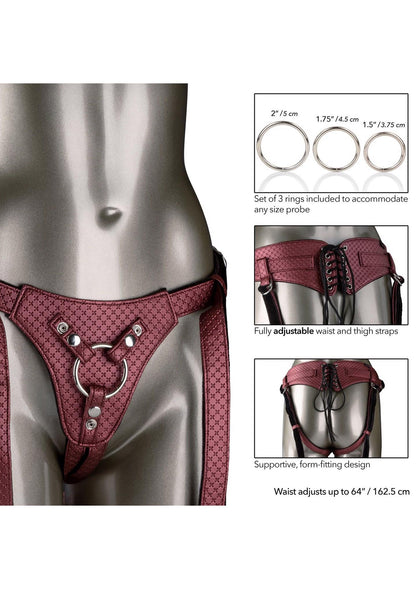 5-Uprząż do strap on The Regal Queen Calexotics czerwona 162 cm-5
