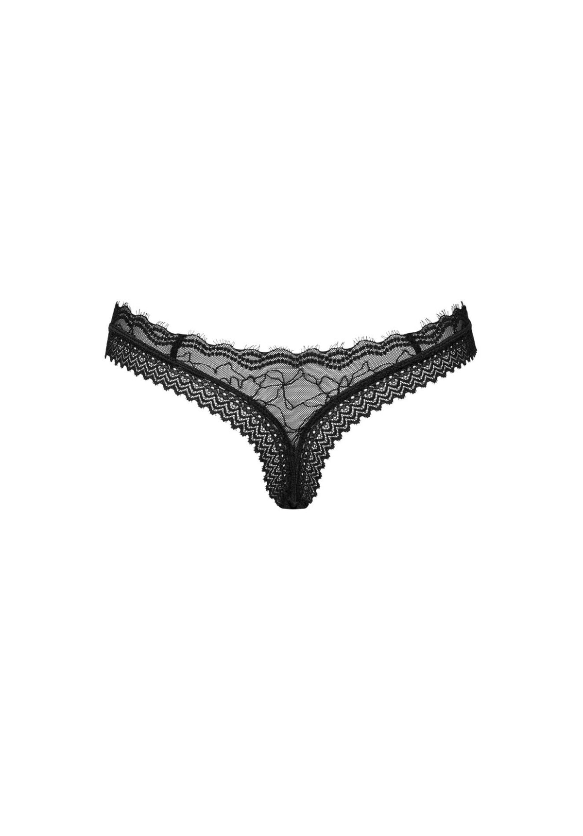 4-Stringi koronkowe Medilla Obsessive czarne XL/2XL-4