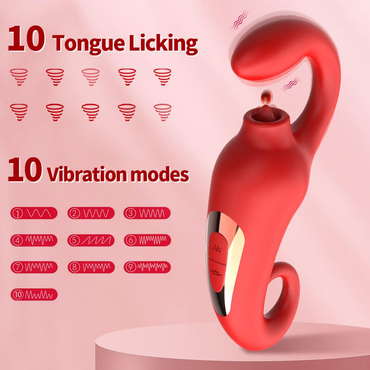 13-Silikonowy stymulator łechtaczki Merfi liżący języczek 10 wibracji USB-13