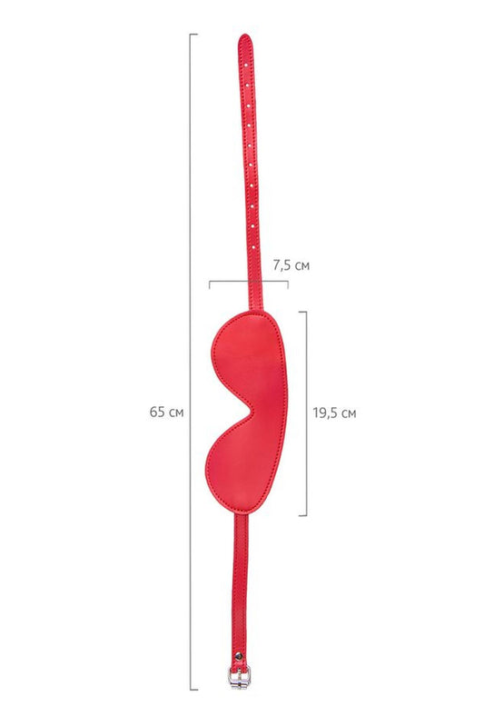 2-Maska BDSM Anonymo ze skóry PU czerwona 65 cm-2