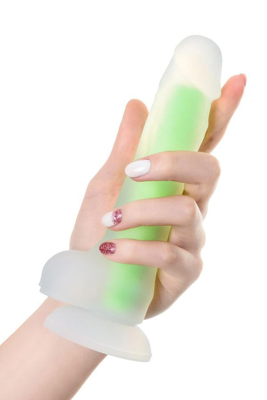 2-Dildo żelowe świecące zielone 13cm Beyond by Toyfa-2