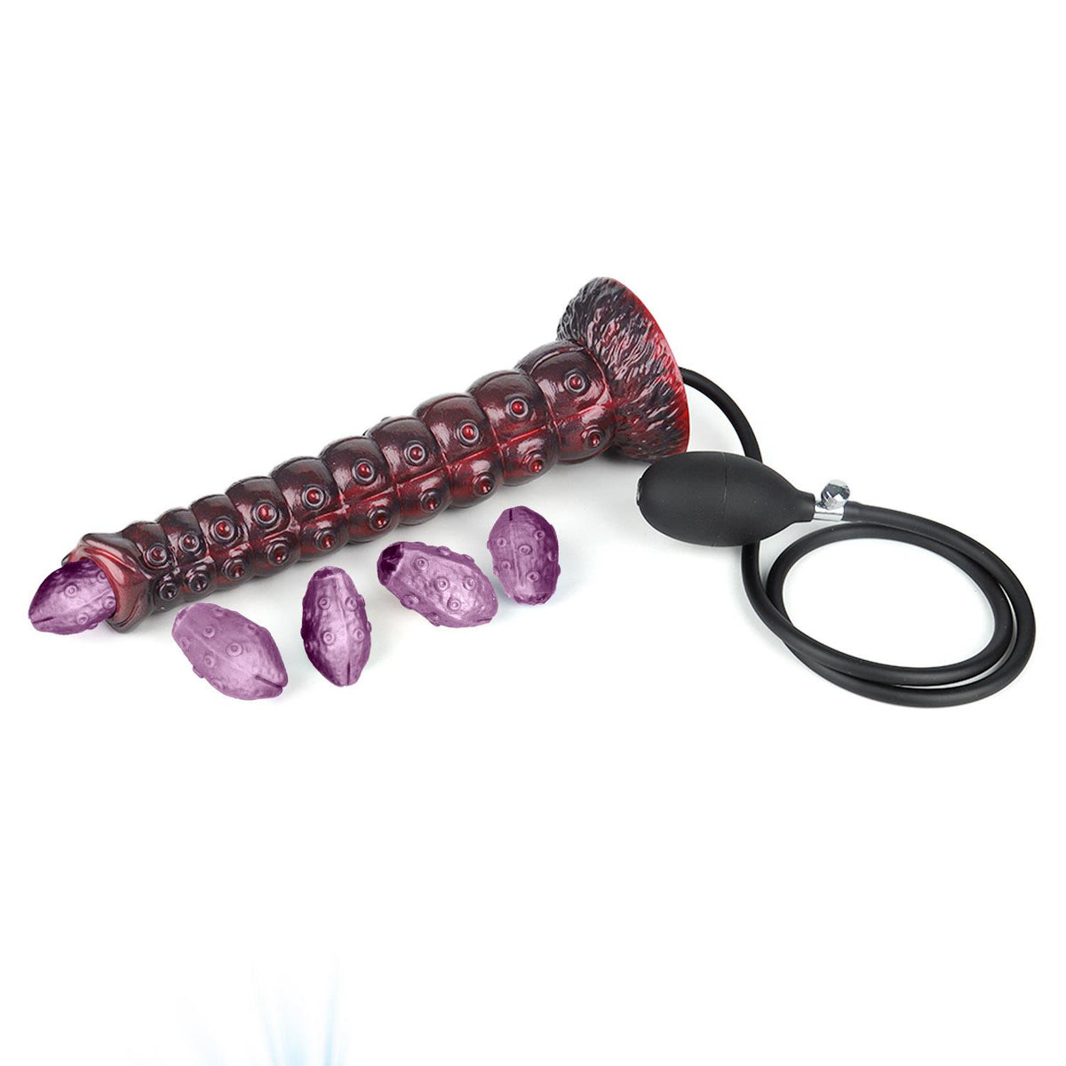6-Dildo silikonowe pofalowane Power Monsters Voidclaw Brute 29 cm fioletowe-6