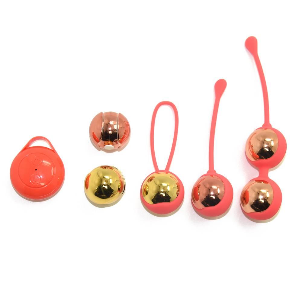 5-Wibrujące kulki Kegla Trinity Tones silikonowe wodoodporne 12 cm zestaw 3-5