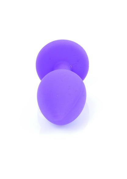 6-Biżuteria analna silikonowa MyLove Toys fioletowa z diamencikiem mała 7 cm-6
