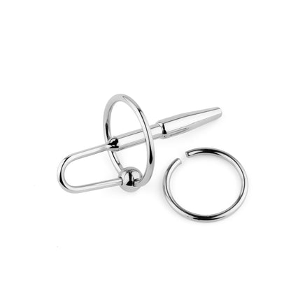 3-Metalowy plug do cewki z pierścieniem stal nierdzewna 8 cm HeavyFun-3